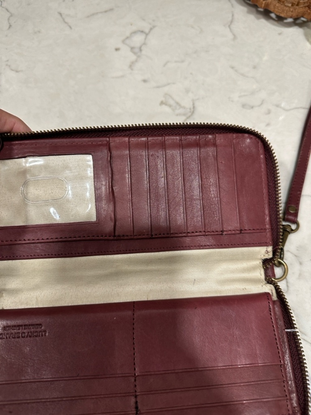 Lucky Brand Women's Leather Wristlet Wallet - Burgundy - Picture 5 of 7